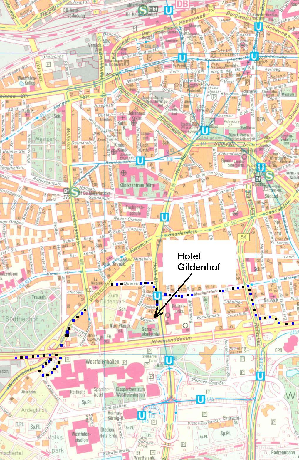 Ausschnitt aus dem Stadtplan